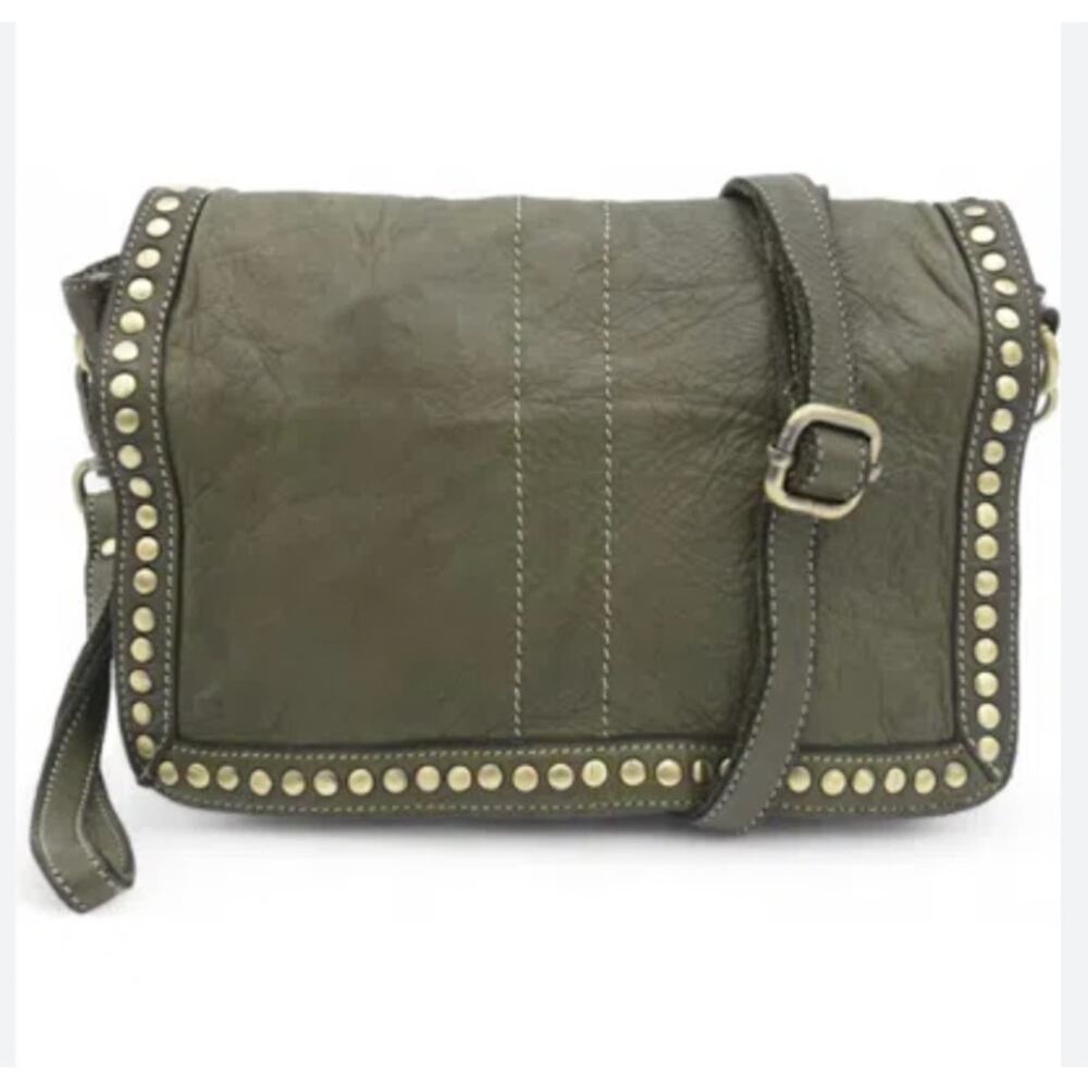 Free People Bolsa Nova Marisa Messenger Bag Studded Purse Green